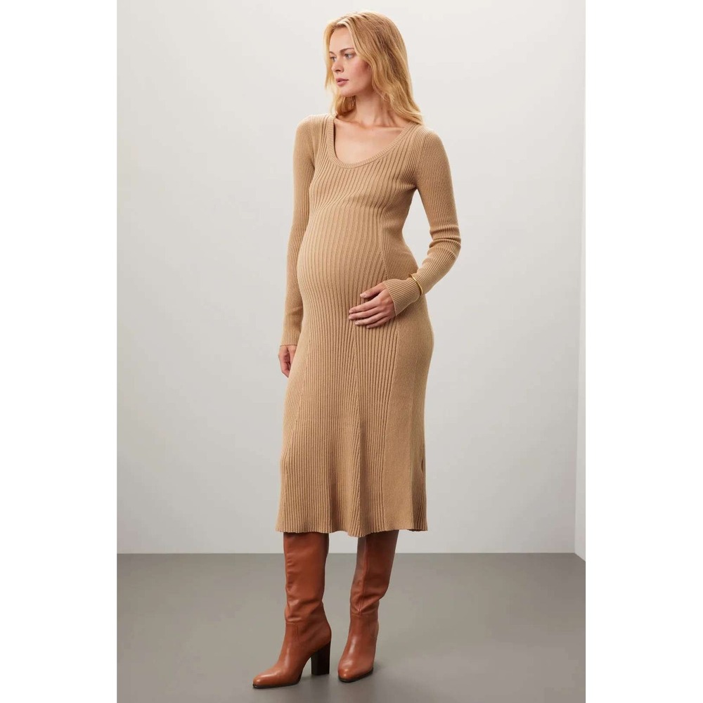 HATCH Maternity The Dasha Rib Knit Dress Size 0 Long Sleeve